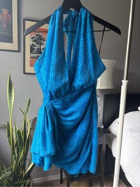 NBD Electric Blue Halter Mini Dress